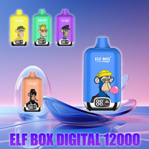 ELF box digital 12000 puffs 0% 2% 3% 5% Nicotine LED display Disposable Vape Wholesale - ClueVape - 1