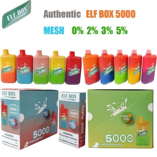 ELF BOX 5000 Puffs 0% 2% 3% 5% Nikotyna Jednorazowe Vape Autentyczne E-papierosy Hurtownia - ClueVape - 3