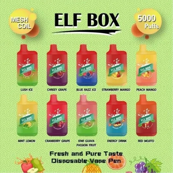 ELF BOX 5000 Puffs 0% 2% 3% 5% Nikotin Einweg-Vape Authentischer E-Zigarettenstift Großhandel - ClueVape - 1