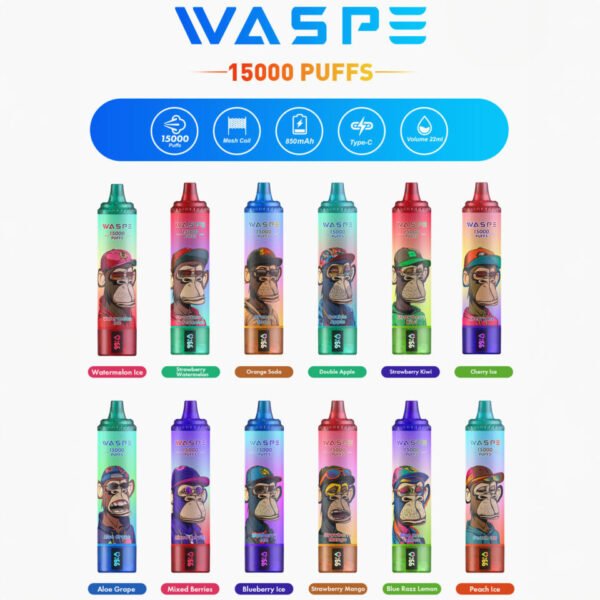 WASPE 15000 PUFFS 0% 2% 3% 5% Vape descartável de nicotina atacado - ClueVape - 2