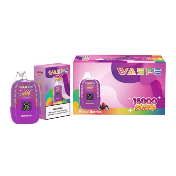 WASPE 15000 PUFFS Caixa Digital 0% 2% 3% 5% Nicotina Vape Descartável Atacado - ClueVape - 3