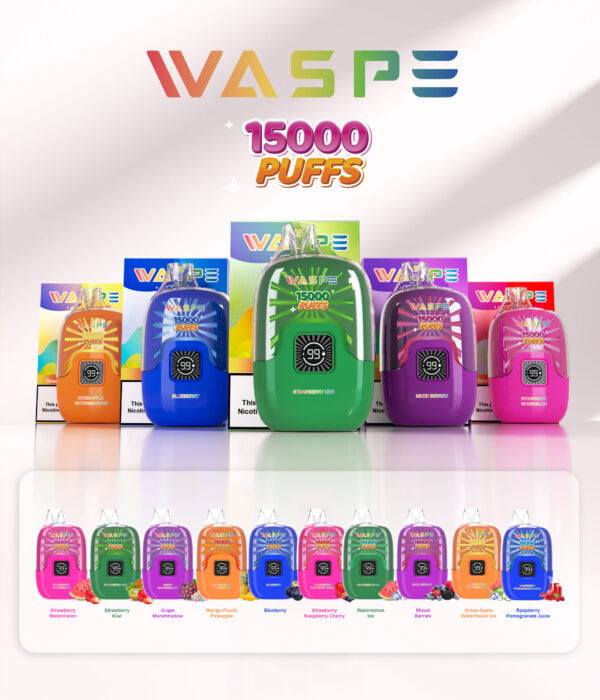 WASPE 15000 PUFFS Caixa Digital 0% 2% 3% 5% Nicotina Vape Descartável Atacado - ClueVape - 2