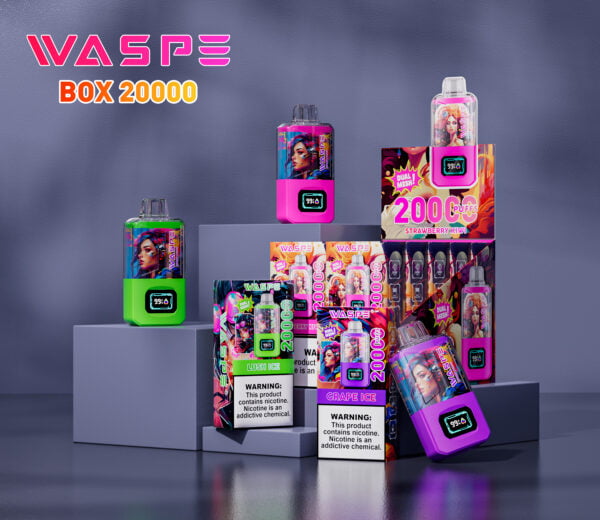 WASPE 20000 PUFFS Коробка с двойной сеткой 0% 2% 3% 5% Никотиновая одноразовая электронная сигарета оптом - ClueVape - 1