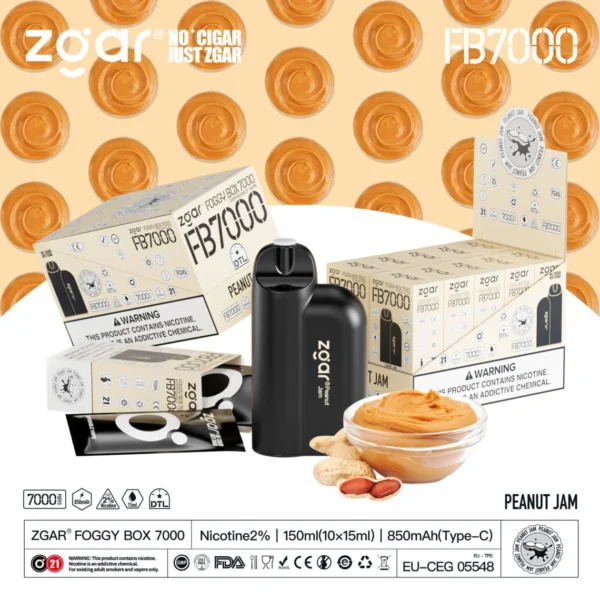 ZGAR FOGGY BOX 7000 Puffs 2% Nikotynowy akumulator jednorazowy Vape Hurt - ClueVape - 7