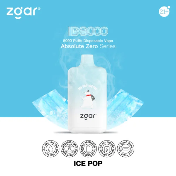 ZGAR ICE BOX 8000 Puffs 2% Vente en gros de vape jetable rechargeable à la nicotine - ClueVape - 4