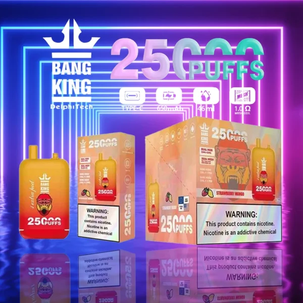 Bang King 25000 Puffs Dual Pods 0% 2% 3% 5% Alacsony nikotintartalmú, újratölthető, eldobható Vapes Pen tömeges vásárlás Nagyker - ClueVape - 5