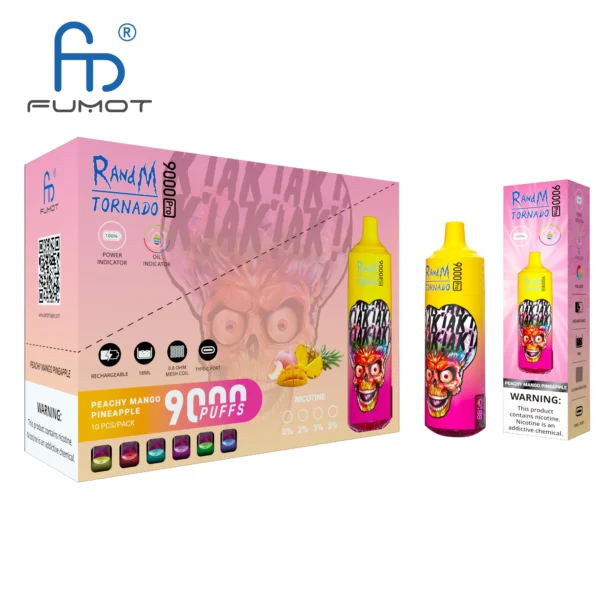 RandM Tornado 9000 PRO Puffs 0% 2% 3% 5% Nikotinarm, Großpackungen, wiederaufladbare Einweg-Vapes im Großhandel kaufen – ClueVape – 6