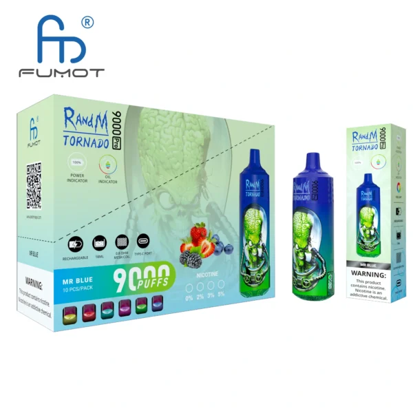 RandM Tornado 9000 PRO Puffs 0% 2% 3% 5% Nikotinarm, Großpackung, wiederaufladbarer Einweg-Vaporizer im Großhandel kaufen – ClueVape – 5