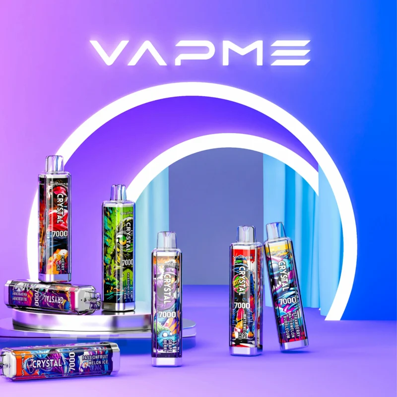 Vapme Crystal 7000 Puffar 2% 5% Nikotinuppladdningsbara engångsvapes Bulkköp Partihandel