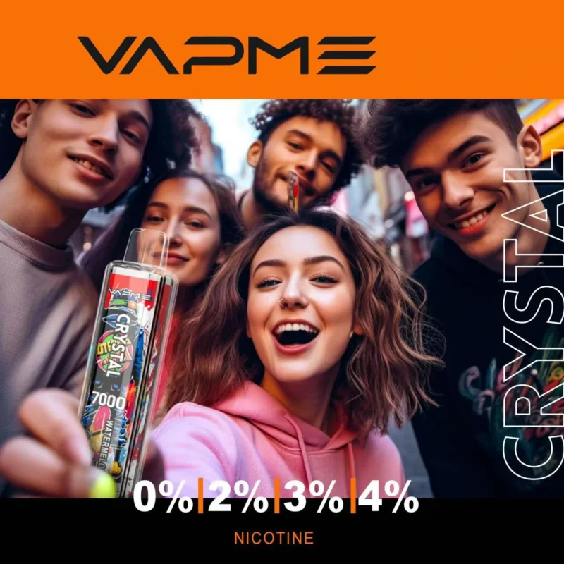 Vapme Crystal 7000 Puffar 2% 5% Nikotinuppladdningsbara engångsvapes Bulkköp Partihandel