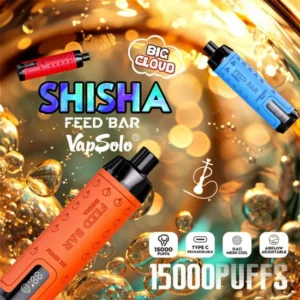 Vapsolo FEED BAR Shisha 15000 Puffs 0,5% Nízké nikotinové dobíjecí jednorázové vapes Pen Hromadně Koupit Velkoobchod