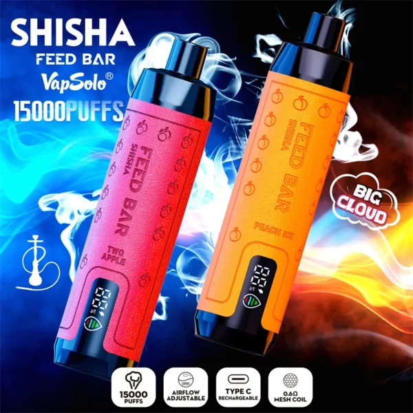 Vapsolo FEED BAR Shisha 15000 Puffs 0.5% Penna per vaporizzatori usa e getta ricaricabile a basso contenuto di nicotina Acquista all'ingrosso - ClueVape - 6
