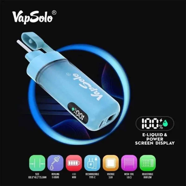 Vapsolo Tornado Pro 12000 Puffs 2% 5% Penna per vaporizzatori usa e getta ricaricabile a basso contenuto di nicotina Bulk Acquista all'ingrosso - ClueVape - 8