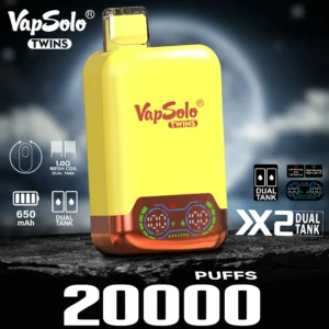 VapSolo Twins 20000 Puffs 2% 5% Alacsony nikotintartalmú, újratölthető, eldobható Vapes toll Tömeges vásárlás - ClueVape - 16