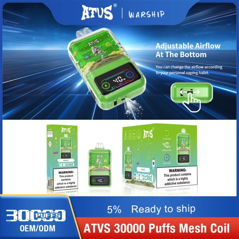 Eleve seu negócio de Vape com canetas descartáveis ​​recarregáveis ​​com baixo teor de nicotina ATVS 30000 Puffs Dual Mesh 5%: uma perspectiva de atacado - ClueVape - 1