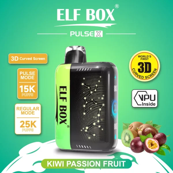 Elf Box Pulse X 25000 Puffs Dual Mesh 0% 2% 3% 5% Low Nicotine 3D Curved LED Screen Rechargeable Disposable Vapes Pen Bulk Buy Wholesale - ClueVape - 3