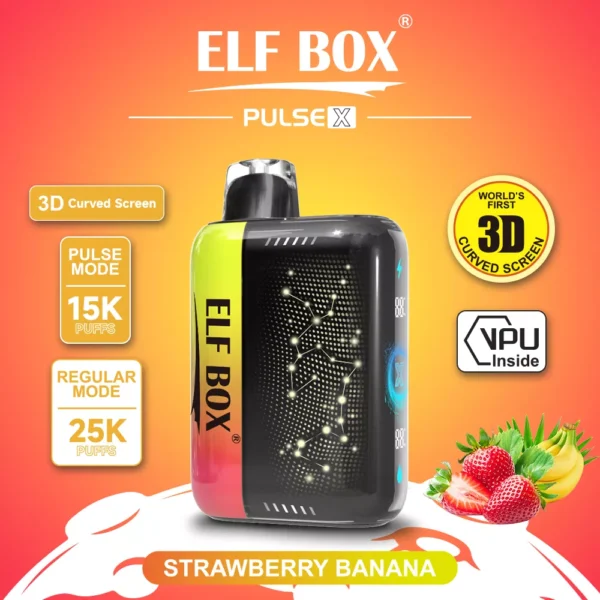 Elf Box Pulse X 25000 Puffs Dual Mesh 0% 2% 3% 5% Low Nicotine 3D Curved LED Screen Rechargeable Disposable Vapes Pen Bulk Buy Wholesale - ClueVape - 6