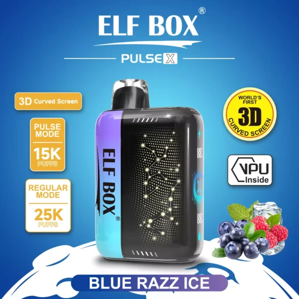 Elf Box Pulse X 25000 Puffs Dual Mesh 0% 2% 3% 5% Low Nicotine 3D Curved LED Screen Rechargeable Disposable Vapes Pen Bulk Buy Wholesale - ClueVape - 10