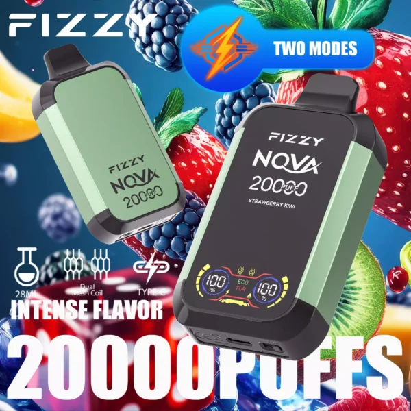 Fizzy Nova 20000 Puffs Dual Mesh 2% 5% Low Nicotine Rechargeable Disposable Vapes Pen Bulk Buy Wholesale - ClueVape - 5