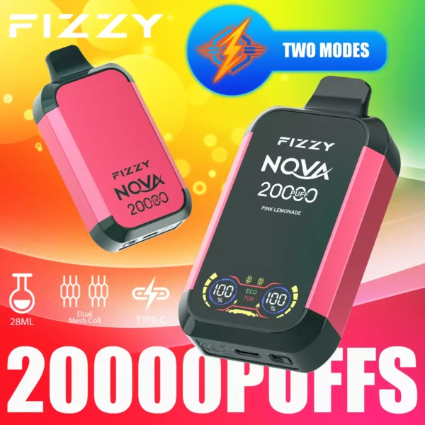 Fizzy Nova 20000 Puffs Dual Mesh 2% 5% Low Nicotine Rechargeable Disposable Vapes Pen Bulk Buy Wholesale - ClueVape - 6