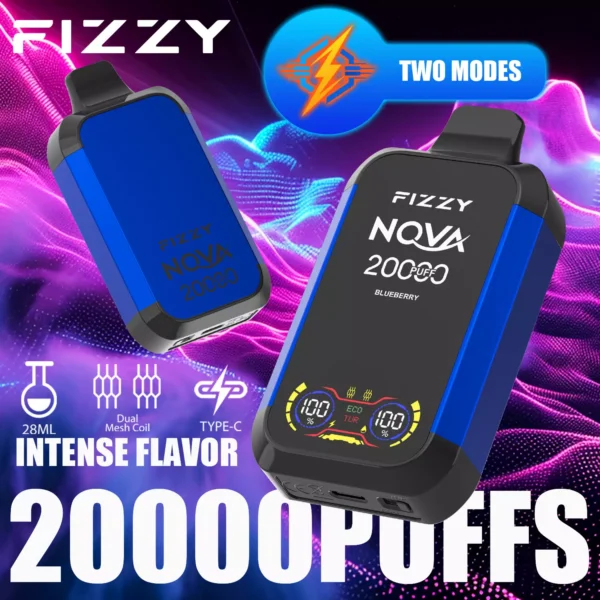 Fizzy Nova 20000 Puffs Dual Mesh 2% 5% Low Nicotine Rechargeable Disposable Vapes Pen Bulk Buy Wholesale - ClueVape - 7