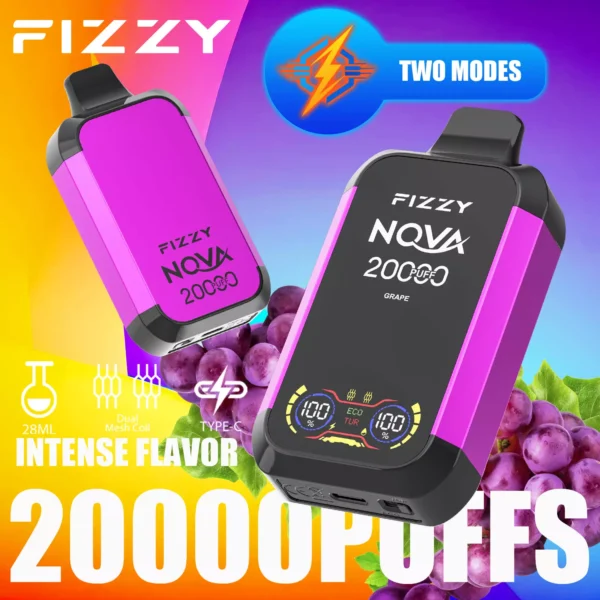 Fizzy Nova 20000 Puffs Dual Mesh 2% 5% Low Nicotine Rechargeable Disposable Vapes Pen Bulk Buy Wholesale - ClueVape - 2