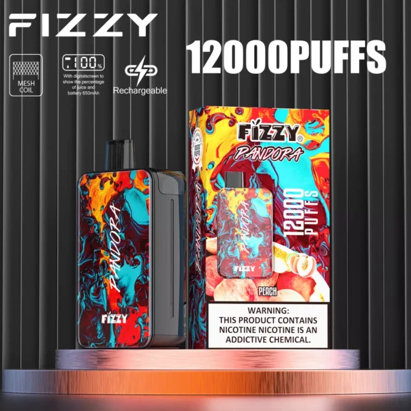 Fizzy Pandora 12000 Puffs 2% 5% Nízkonikotinové dobíjecí jednorázové vapky Pen Hromadně Koupit velkoobchod – ClueVape – 4
