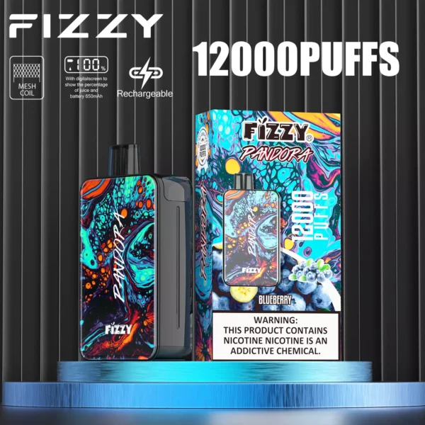 Fizzy Pandora 12000 Puffs 2% 5% Nízkonikotinové dobíjecí jednorázové vapky Pen Hromadně Koupit velkoobchod – ClueVape – 3