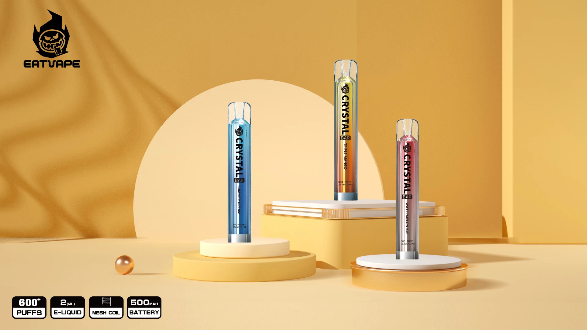 SFOG Crystal 600 Puffs 2% Baixa Nicotina Recarregável Vapes Pen Bulk Comprar Atacado