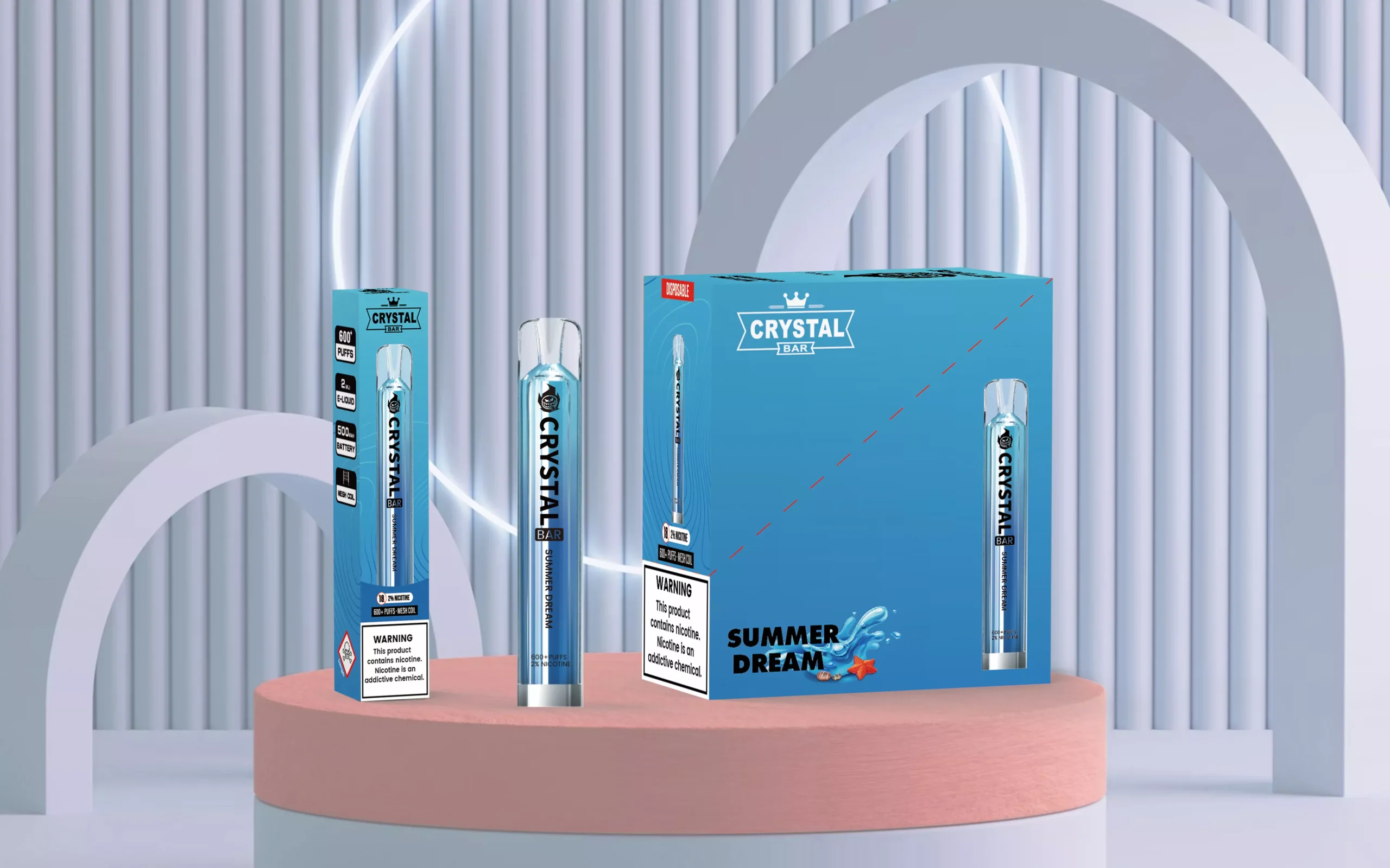 SFOG Crystal 600 Puffs 2% Baixa Nicotina Recarregável Vapes Pen Bulk Comprar Atacado