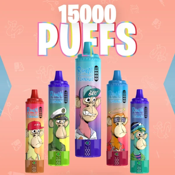 RahdM Tornado 15000 Puffs Wyświetlacz LED 2% Niskonikotynowy Akumulator Jednorazowy Vapes Pen Luzem Kup hurtowo - ClueVape - 1