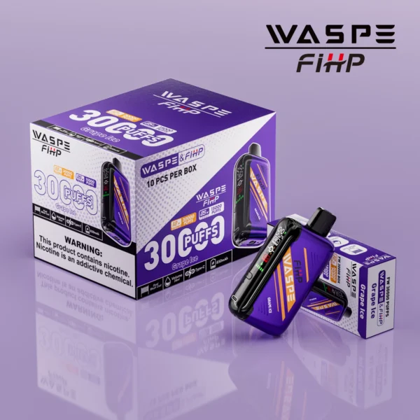 WASPE FIHP 30000 Puffs Dual Mesh 0% 2% 5% LED Display Low Nicotine Rechargeable Disposable Vapes Pen Bulk Buy Wholesale - ClueVape - 4