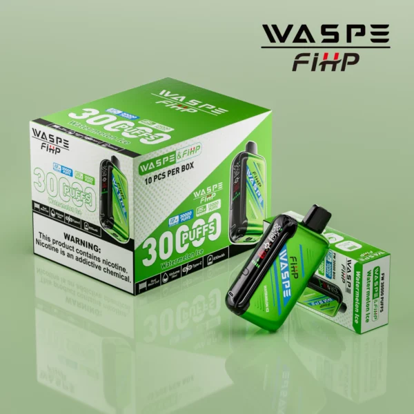 WASPE FIHP 30000 Puffs Dual Mesh 0% 2% 5% LED Display Low Nicotine Rechargeable Disposable Vapes Pen Bulk Buy Wholesale - ClueVape - 3