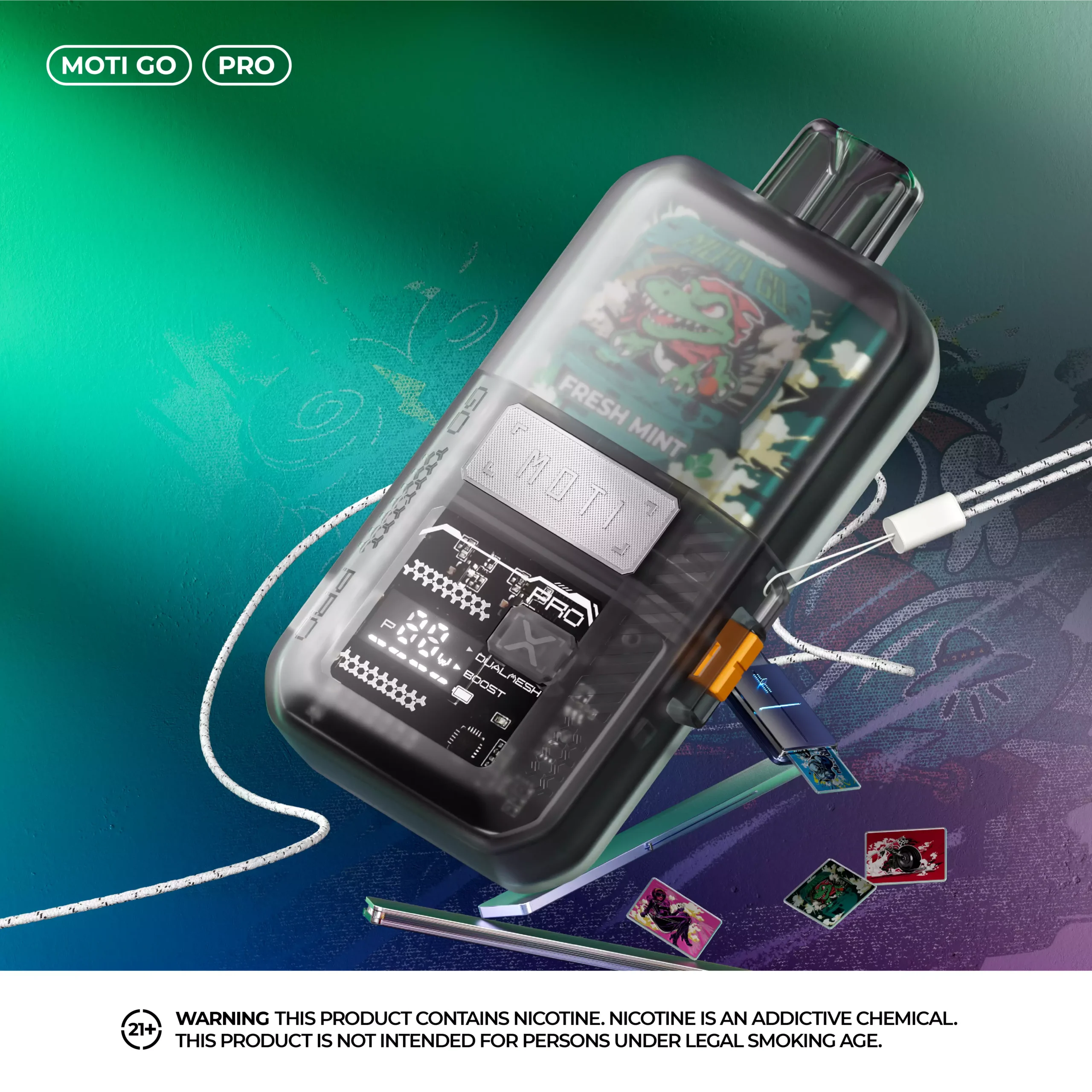 MOTI Go Pro 12000 Puffs Tela Inteligente de Malha Dupla 3% 5% Baixa Nicotina Recarregável Vapes Descartáveis ​​Pen Bulk Comprar Atacado