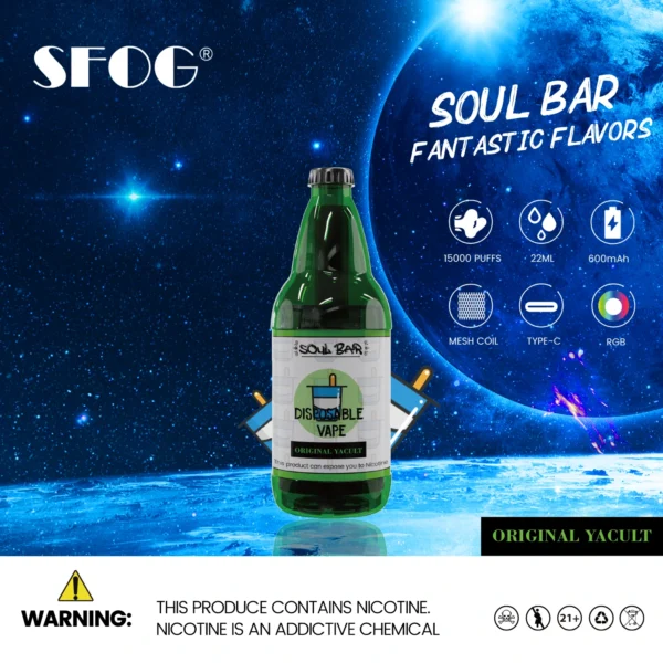 SFOG SOUL BAR 15000 Puffs RGB 5% Caneta Vapes descartáveis ​​recarregáveis ​​com baixo teor de nicotina em massa Compre no atacado - ClueVape - 13