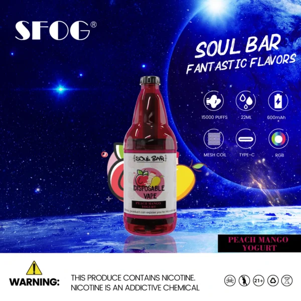 SFOG SOUL BAR 15000 Puffs RGB 5% Caneta Vapes descartáveis ​​recarregáveis ​​com baixo teor de nicotina em massa Compre no atacado - ClueVape - 14