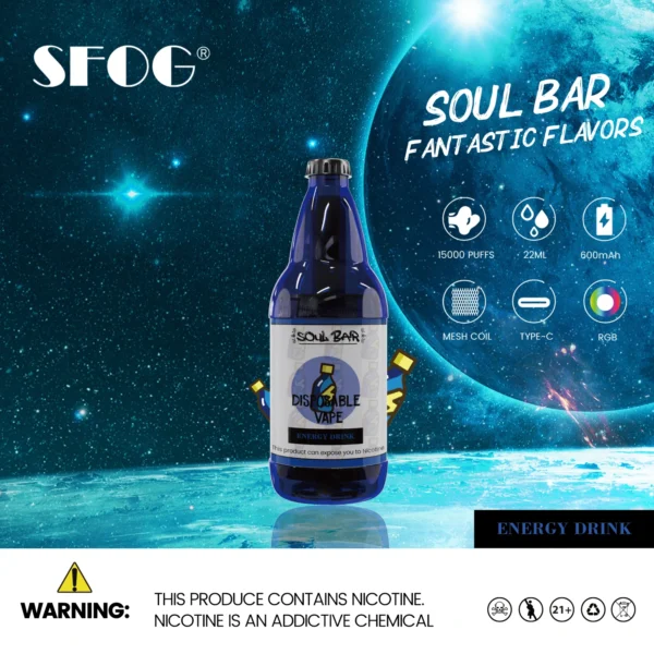 SFOG SOUL BAR 15000 Puffs RGB 5% Caneta Vapes descartáveis ​​recarregáveis ​​com baixo teor de nicotina em massa Compre no atacado - ClueVape - 5
