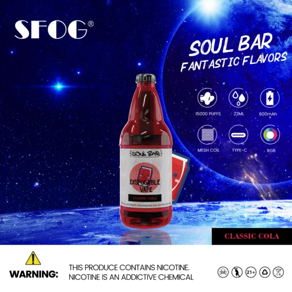 SFOG SOUL BAR 15000 Puffs RGB 5% Caneta Vapes descartáveis ​​recarregáveis ​​com baixo teor de nicotina em massa Comprar no atacado - ClueVape - 6