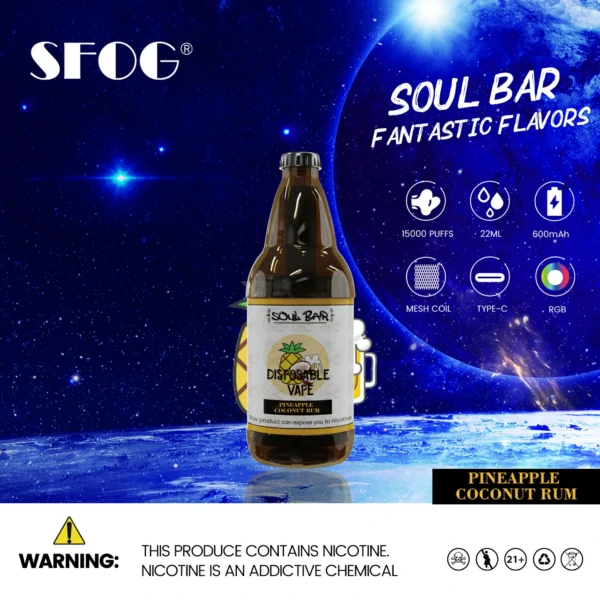 SFOG SOUL BAR 15000 Puffs RGB 5% Caneta Vapes descartáveis ​​recarregáveis ​​com baixo teor de nicotina em massa Compre no atacado - ClueVape - 7