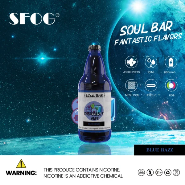 SFOG SOUL BAR 15000 Puffs RGB 5% Caneta Vapes descartáveis ​​recarregáveis ​​com baixo teor de nicotina em massa Compre no atacado - ClueVape - 8
